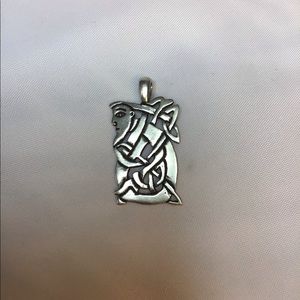 VINTAGE STERLING BOOK OF KELLS CELTIC MAN PENDANT